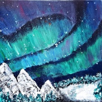 Aurora borealis - acrylic painting