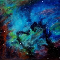 Seahorse Nebula - acrylic painting